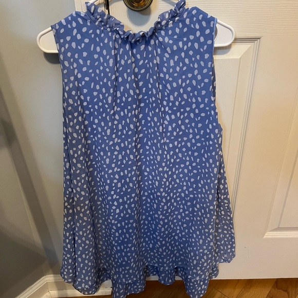Simply Southern Blue Sleeveless Spotted Dress, Small - Picture 3 of 6